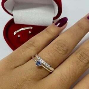 Aliança De Namoro 2mm Joias De Prata 950 Com Anel Solitário De Prata (cópia) - Imagem 5